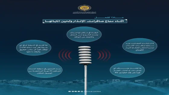 ماذا تفعل أثناء سماع صافرات الانذار؟ الأمن الأردني يجيب