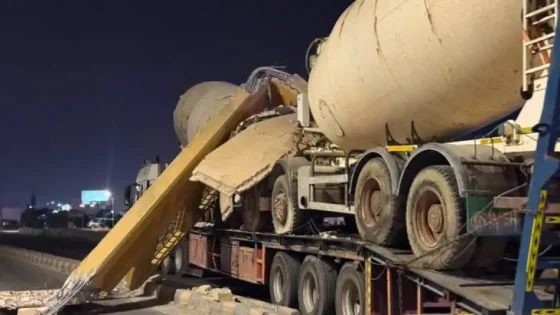 الرمثا: إصابتان وتضرر سيارتين إثر اصطدام ناقلة خلاطات بجسر مشاة